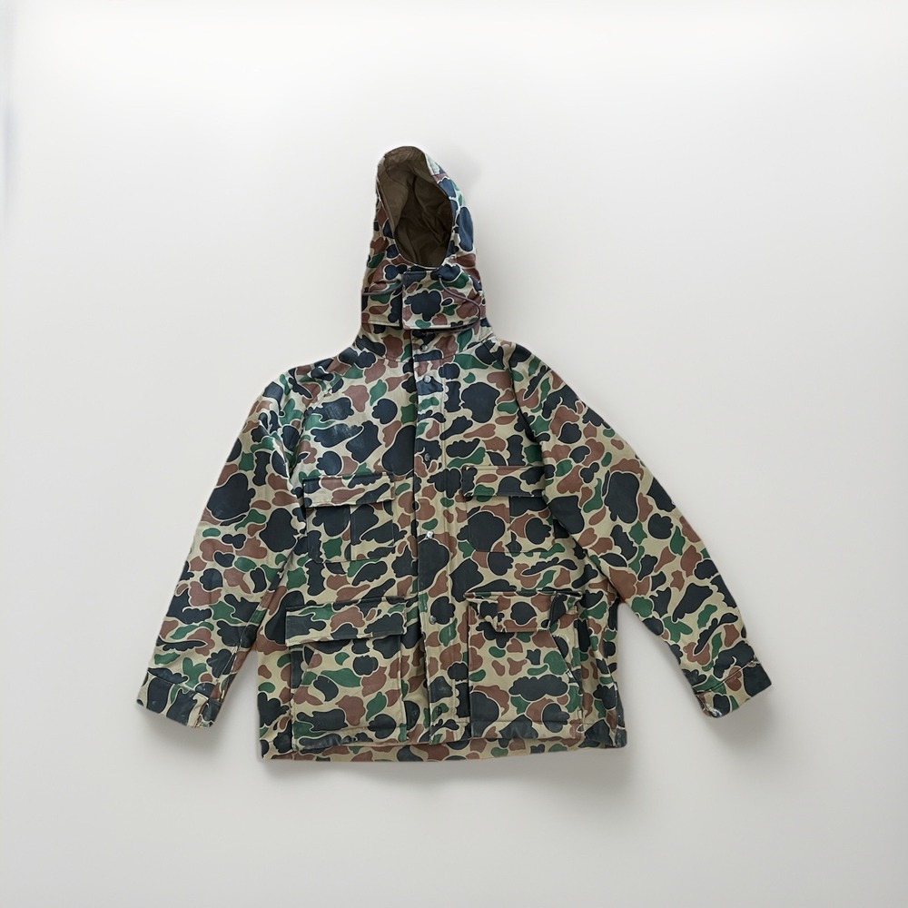 Vintage Trophy Club Men's Duck Camo Hunting Outdoor Parka Size XL hooded NICE!